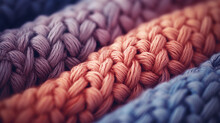 Close-up of colorful knitted textiles