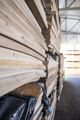 Wall Mural - Large warehouses for storage of products. Woodworking industry. 