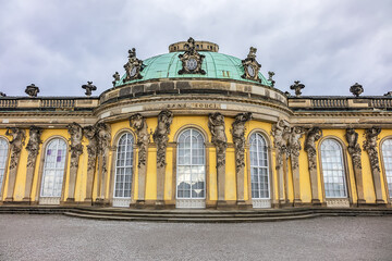 Sticker - Sanssouci was summer palace of Frederick the Great, King of Prussia (1747). POTSDAM, GERMANY.