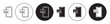 Mobile food ordering icon set. online digital food order vector symbol in black filled and outlined style.
