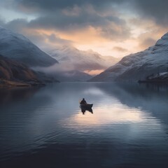 Wall Mural - Beautiful mountains and rivers reflected in the clear lake