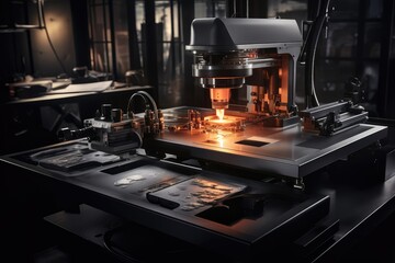 Sticker - Precision machining machinery in a modern factory