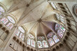 rib vaulted ceiling and windows above axial chapel at east end of saint etienne cathedral in auxerre france yonne department