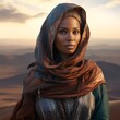 portrait of a woman in a desert