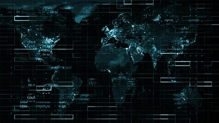 World map and digital transformation concept.