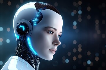 Wall Mural - system artificial intelligence , technology smart robot ai application software , robot application