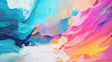 Ink, Paint, Abstract. Closeup Of The Painting. Colorful Abstract Painting Background. Highly-textured Oil Paint. High Quality Details
