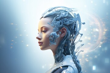 Wall Mural - system artificial intelligence , technology smart robot ai application software , robot application