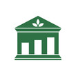 This is a logo in the shape of a Roman building and the pillars resemble a diagram. This logo is suitable for businesses or companies in the financial or marketing fields
