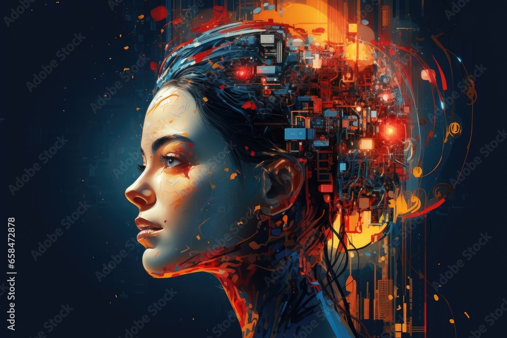 System Artificial intelligence , Technology smart robot Ai application ...