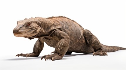 Wall Mural - A komodo dragon on a white background