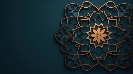 Canvas Print - Islamic Arabic Arabesque Ornament Border Abstract Background with Copy Space for Text.