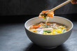 Egg Noodle Wonton soup with red roast pork