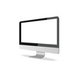 © Sakchai - Modern realistic monitor with blank screen computer,Empty display isolated.Tilted mock up on a white background
