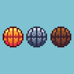 Wall Mural - Pixel art sets of ball toy with variation color item asset. Simple bits of ball on pixelated style. 8bits perfect for game asset or design asset element for your game design asset