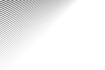 Abstract halftone flowing wavy black gradient dots shape isolated on transparent background. Digital future technology concept. Design for web design, music, cover, technology, science, data 