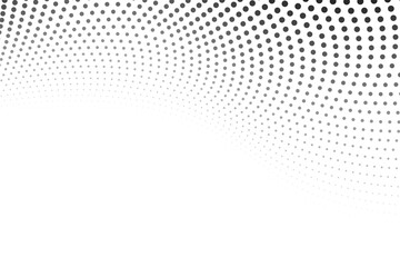 Black abstract dotted halftone on transparent background