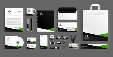Wall Mural - eye catching business stationery mockup kit template for company promotion