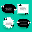 stylish web quotation mark template in set for comment or remark