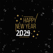 © starlineart - happy new year 2024 celebration background with dark confetti