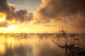 View of traditional fishing tool in Ban Pak pra