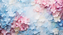 Creative Image Of Pastel Blue And Pink Hydrangea Flowers