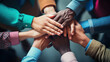 © Vlad - The concept of collaboration is represented by hands raised and united in the air