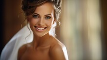 Portrait Of A Beautiful Bride. Female Beauty, Relationships, Wedding Ceremony.
