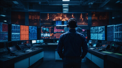 The power of digital technology with a focus on a software engineer utilizing a computer with lines of code, data analysis, and AI algorithms to improve business operations