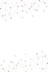 Minimalistic design with connecting the dots and lines. Abstract geometric background of science and technology concept