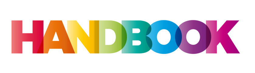Wall Mural - the word handbook. vector banner with the text colored rainbow.