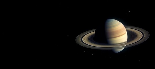 Wall Mural - planet saturn banner. space universe. generate ai