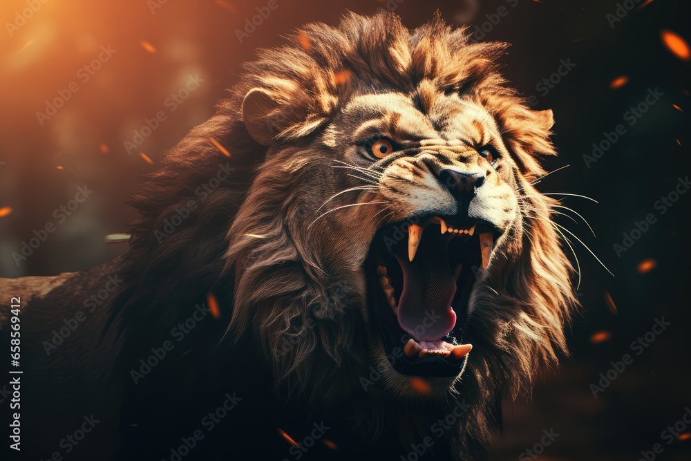 Roaring Lion Modern Design - AI Generated Stock Photo | Adobe Stock