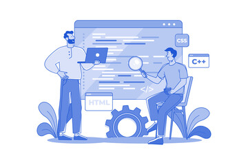 Wall Mural - the developer is optimizing code for better efficiency and speed.
