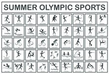 Summer Olympic Sports. Set Of Sports Icons. Summer Olympic Sports Icons.