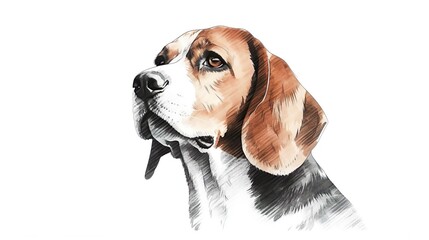 Wall Mural - beagle head isolated on white