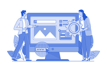 Canvas Print - the web development team is building robust and scalable websites for business needs.