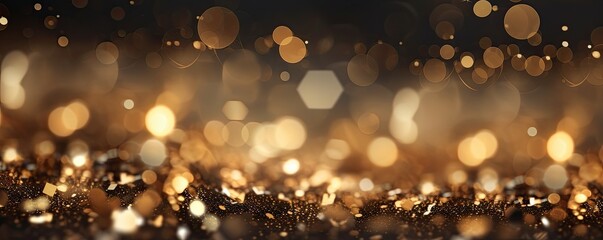 Wall Mural - Abstract banner background with elegant gold glitters for website header