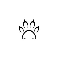 Canvas Print - Paw print logo icon isolated on transparent background