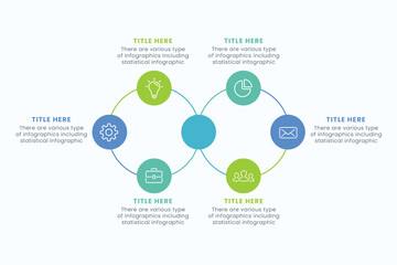 Wall Mural - Presentation Business Circle Infographic Template With Six Step Elements Vector Illustration