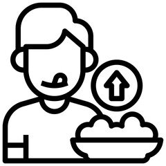 Poster - increased appetite filled outline icon,linear,outline,graphic,illustration