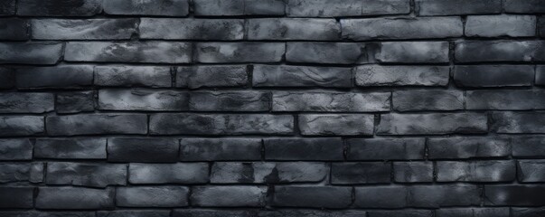 Wall Mural - Dark grey bricks texture background for website page header