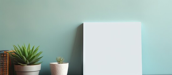 Poster - Vertical photograph of pen book and ink on a isolated pastel background Copy space
