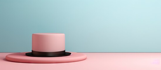 Leinwandbilder - Winner awarded on a realistic 3D podium empty stand isolated in isolated pastel background Copy space