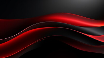 Wall Mural - Abstract black and red tech wavy banner design. Vector web header background