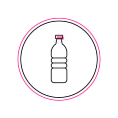 Sticker - Filled outline Bottle of water icon isolated on white background. Soda aqua drink sign. Vector