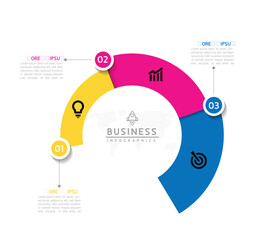 Wall Mural - Vector infographic business presentation template connected with 3 options