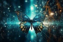 Butterfly Banner Representing Digital Transformation. Generative AI