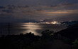 Night view on the coast of Alushta and mount Ayu-dag, Crimea under the moon