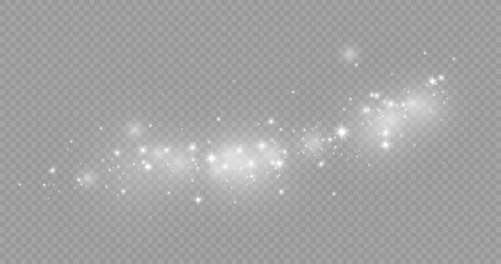 Wall Mural - dust sparks and stars shine with a special light. christmas light effect. glittering particles of ma